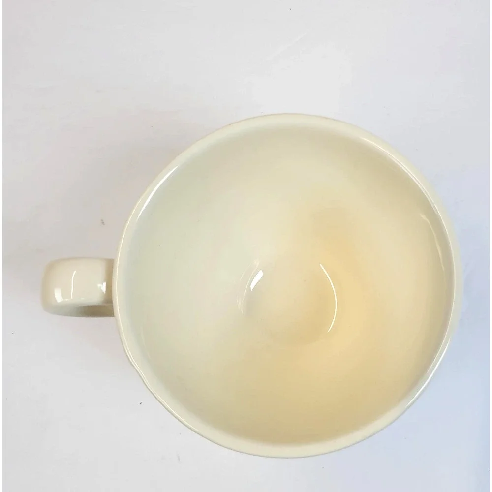 Vintage Metlox Poppytrail Coffee Cup Beige Fruit Motif California Pottery USA